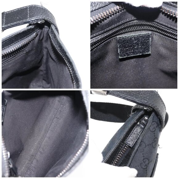 GUCCI GG Canvas Shoulder Bag Black Silver - Picture 15 of 16